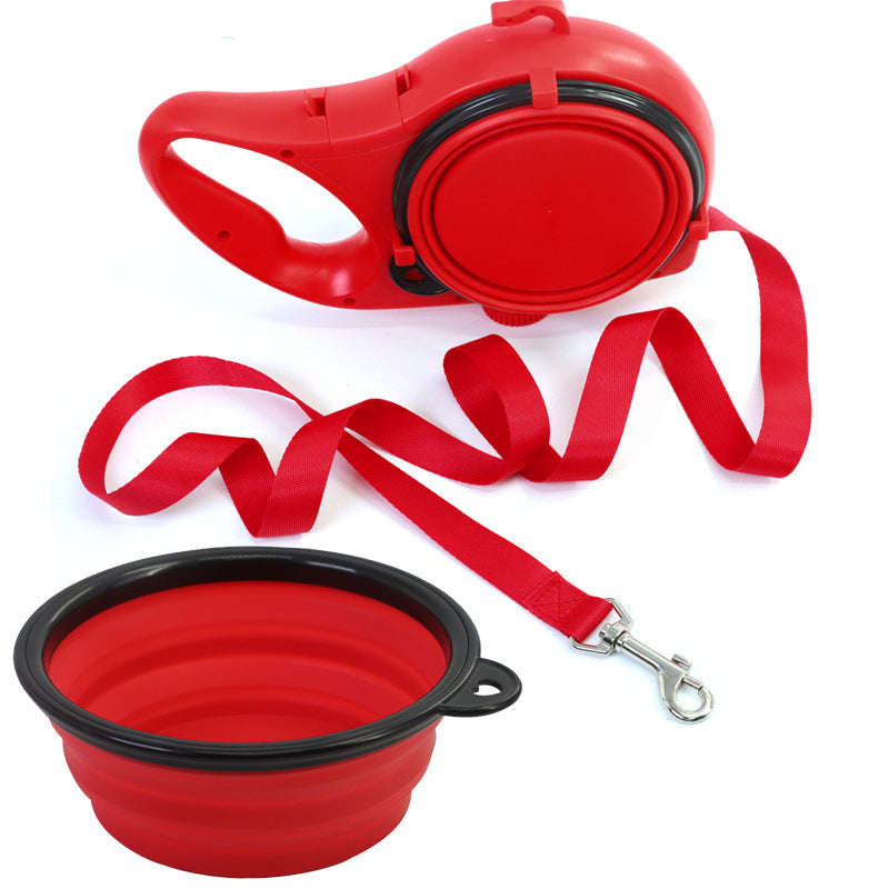 Outdoor Dog Walking Portable Three-in-one Kettle Hand Holding Rope